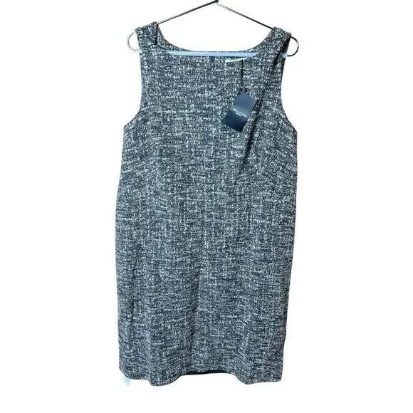 MM Lafleur Lydia Boucle Twisted Strap Tweed Knit Sheath Dress Gray Size 1A NWT - Picture 4 of 14